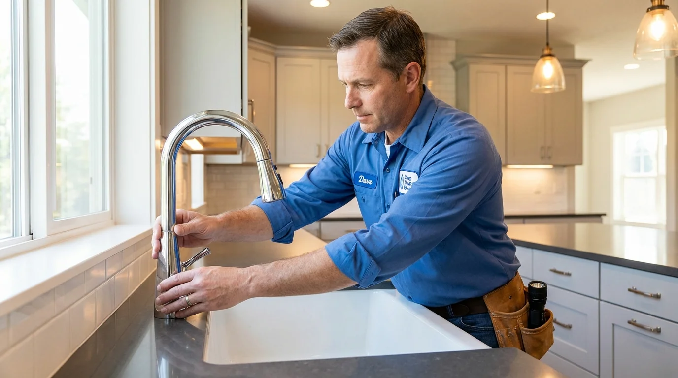 Kitchen faucet installation by Johns Plumbing LLC in Bridgewater